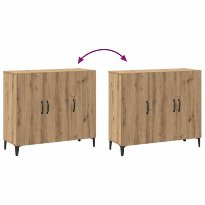 Credenza Rovere Artigianale 90x34x80 cm in Legno Multistrato