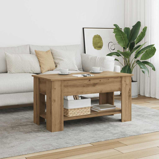 Tavolino Salotto Rovere Artigianale 101x49x52 cm in Truciolato | homemem39
