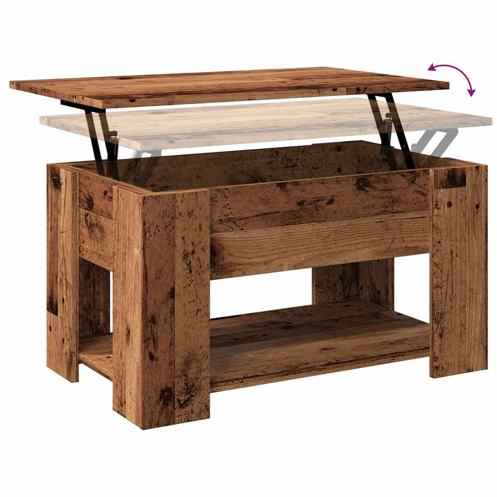 Tavolino da Salotto Legno Antico 79x49x41 cm Legno Multistrato | homemem39