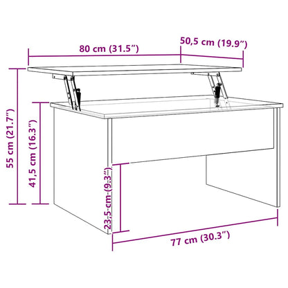 Tavolino Salotto Rovere Artigianale 80x50,5x41,5 cm Truciolato | homemem39