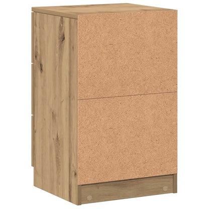 Comodini 2pz Rovere Artigianale 40x36x65cm in Legno Multistrato