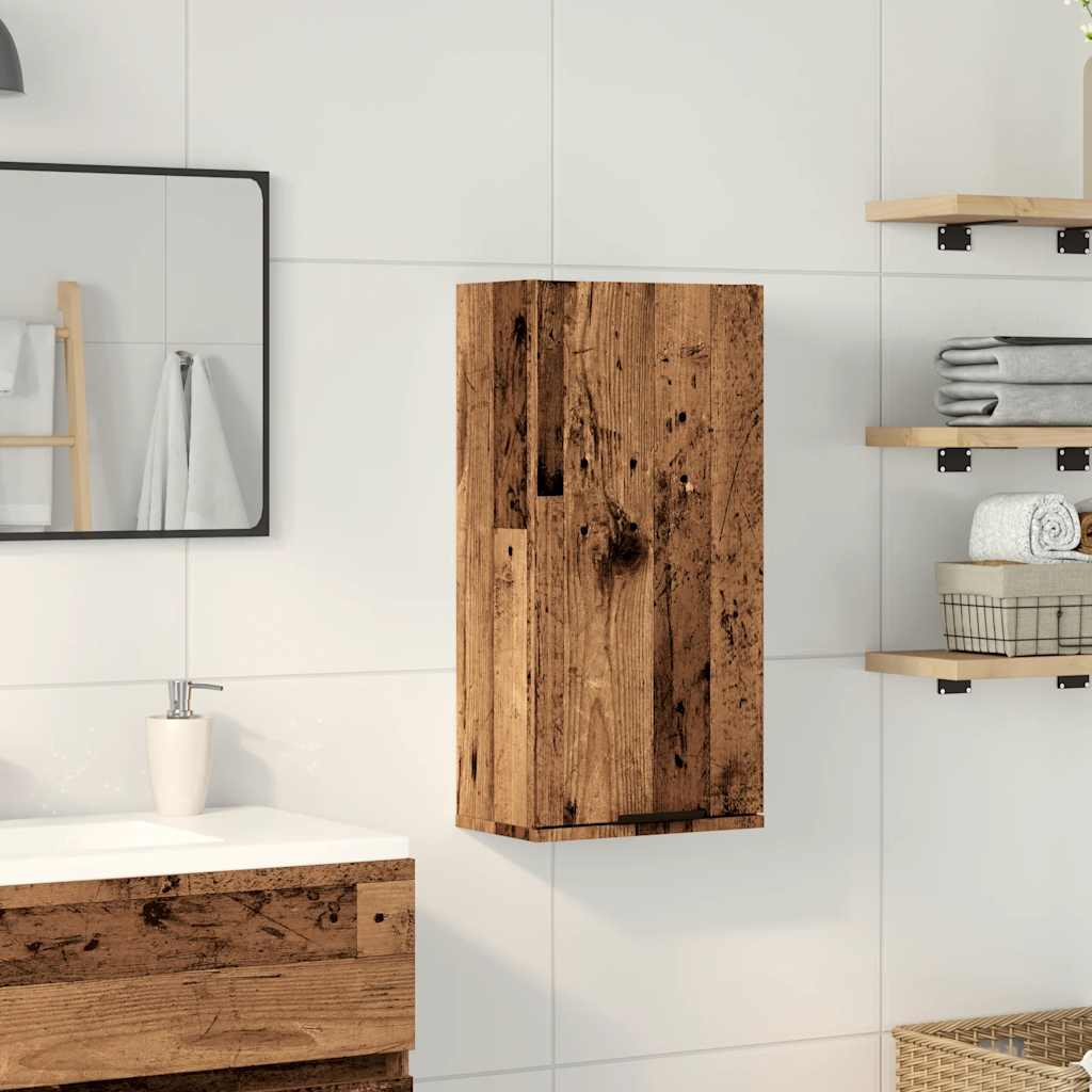 Mobile da Bagno a Parete Legno Antico 32x20x67 cm | homemem39