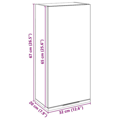 Mobile da Bagno a Parete Rovere Artigianale 32x20x67 cm | homemem39
