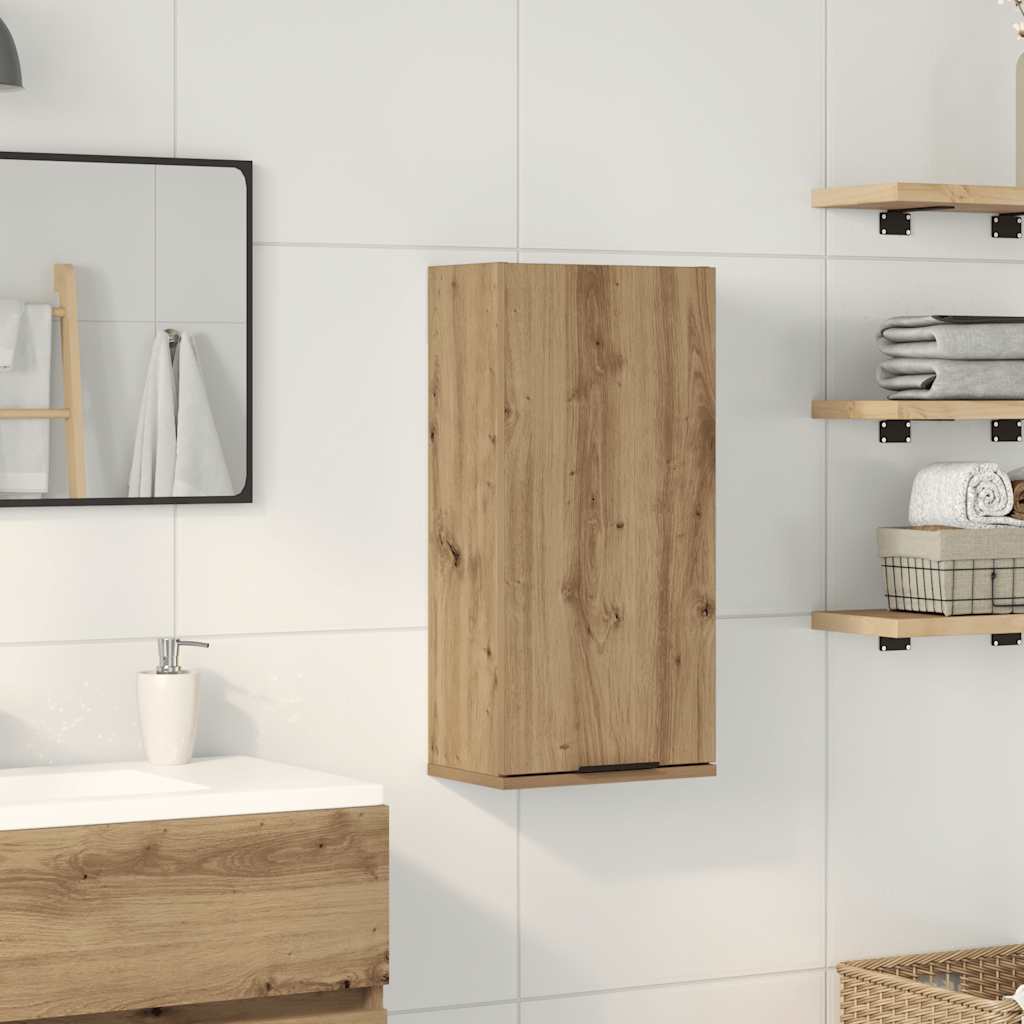 Mobile da Bagno a Parete Rovere Artigianale 32x20x67 cm