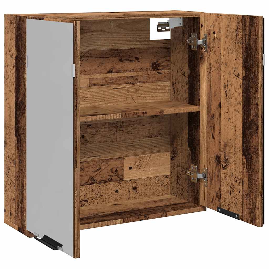 Mobile Bagno con Specchio Legno Antico Legno Multistrato | homemem39