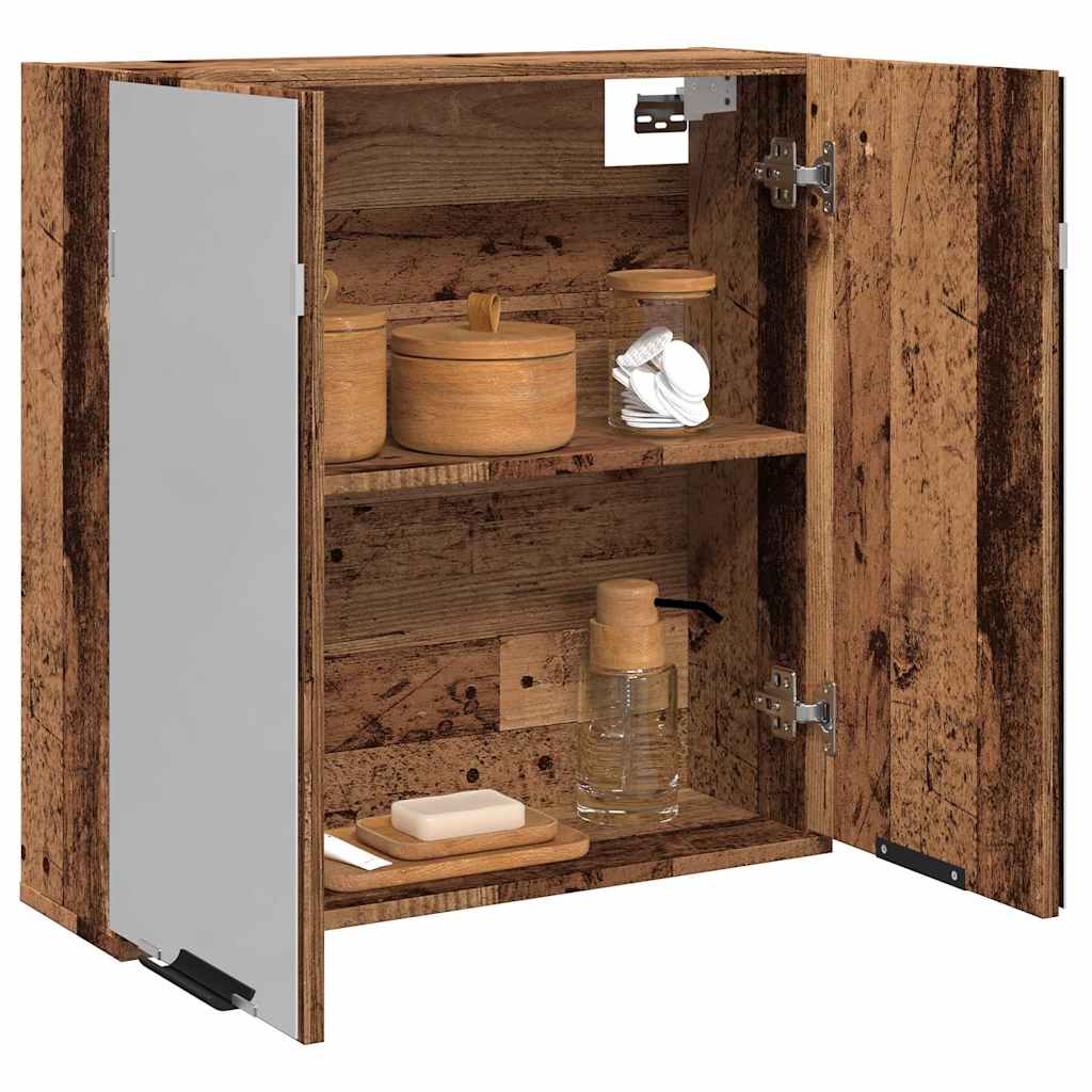 Mobile Bagno con Specchio Legno Antico Legno Multistrato | homemem39
