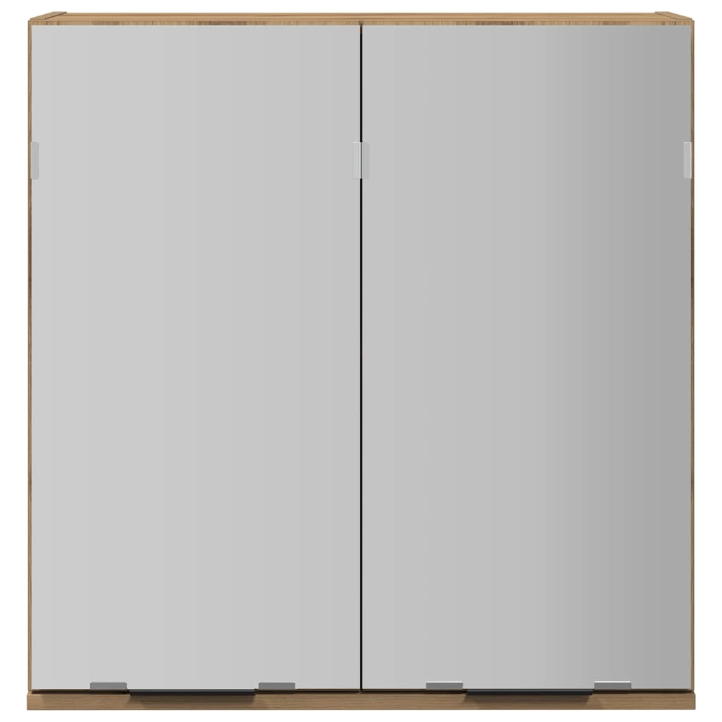 Mobile da Bagno Specchio Rovere Artigianale Legno Multistrato