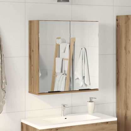 Mobile da Bagno Specchio Rovere Artigianale Legno Multistrato