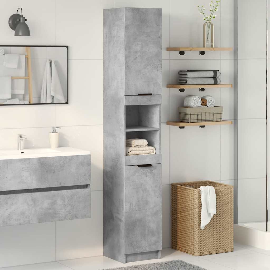Mobile da Bagno Grigio Cemento 32x34x188,5 cm Legno Multistrato | homemem39