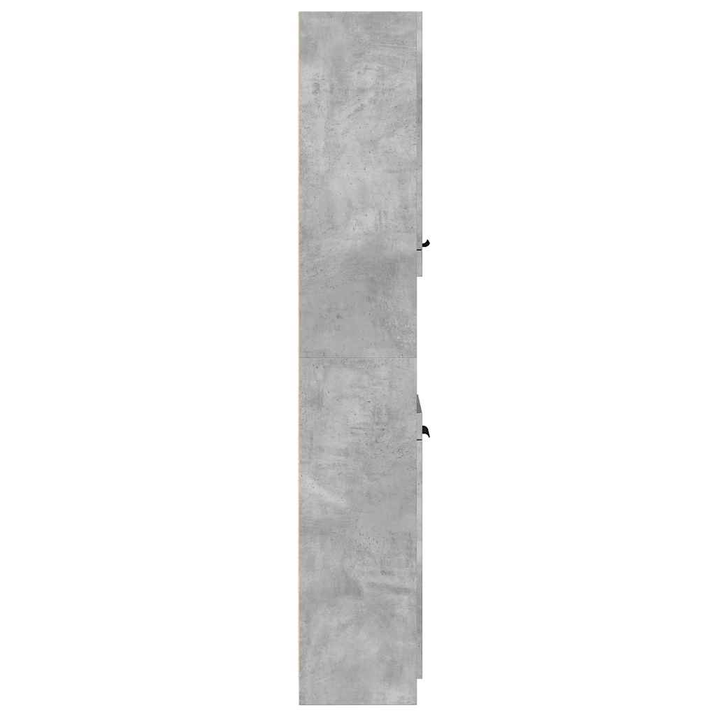 Mobile da Bagno Grigio Cemento 32x34x188,5 cm Legno Multistrato