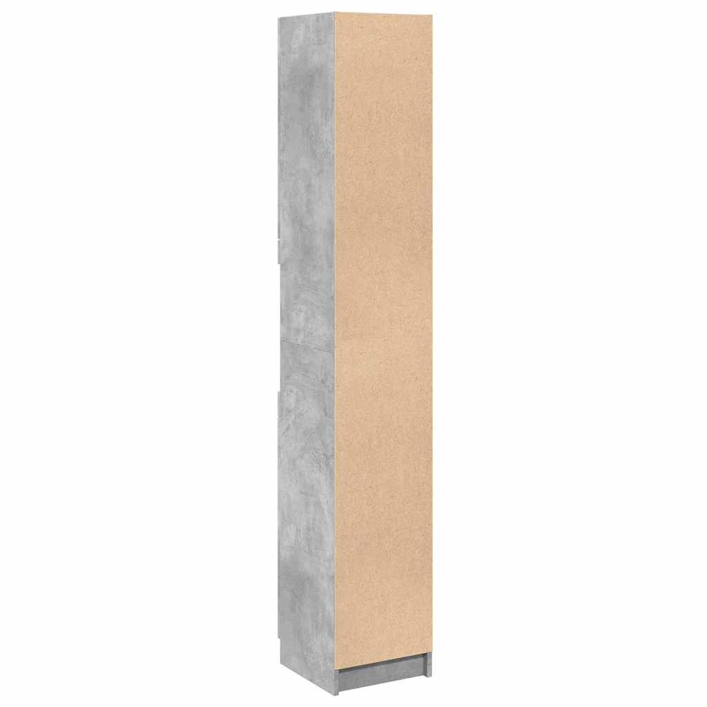 Mobile da Bagno Grigio Cemento 32x34x188,5 cm Legno Multistrato