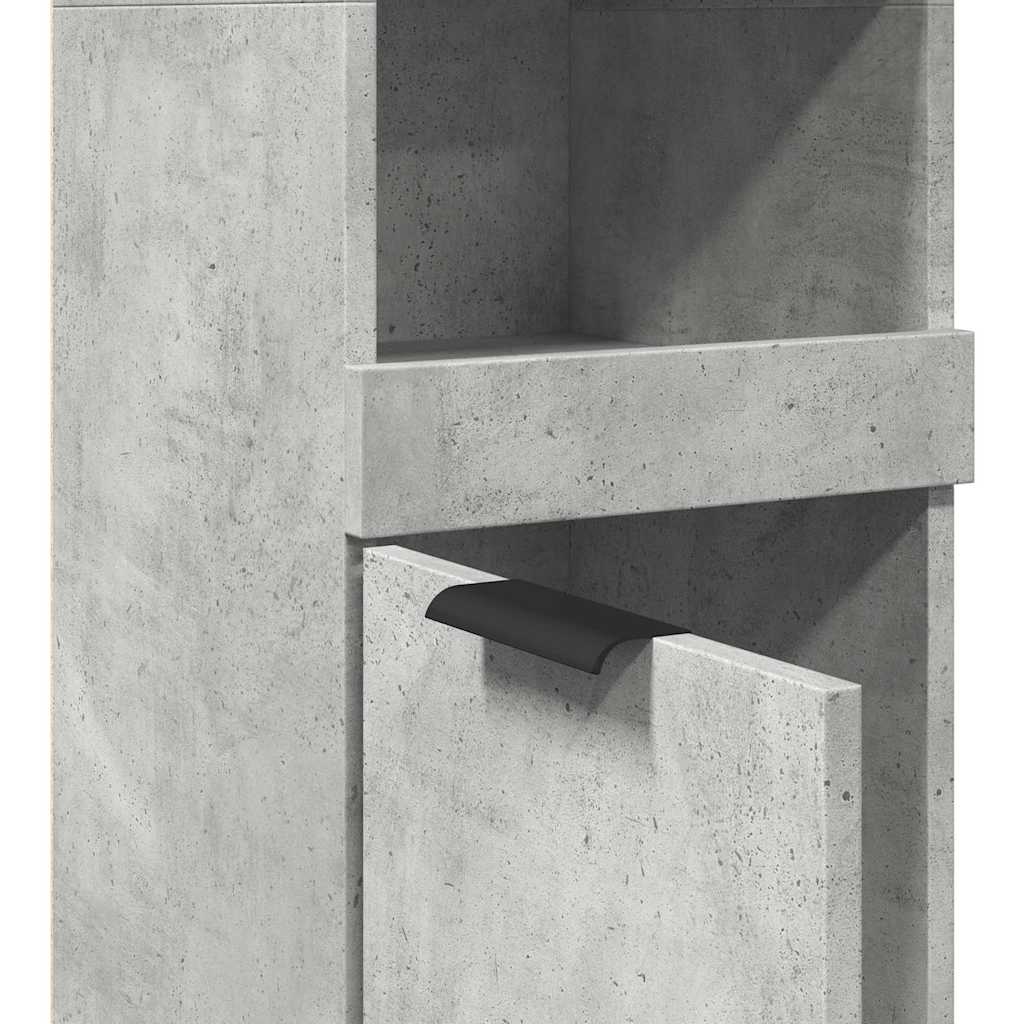 Mobile da Bagno Grigio Cemento 32x34x188,5 cm Legno Multistrato