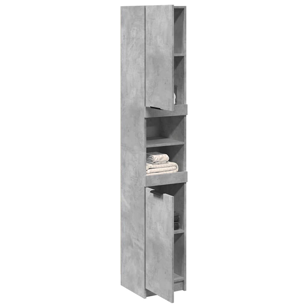 Mobile da Bagno Grigio Cemento 32x34x188,5 cm Legno Multistrato