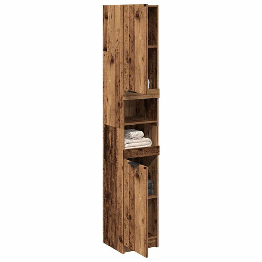 Armadietto Bagno Legno Antico 32x34x188,5 cm Legno Multistrato | homemem39