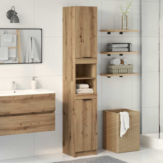 Armadietto da Bagno Rovere Artigianale 32x34x188,5cm Truciolato | homemem39