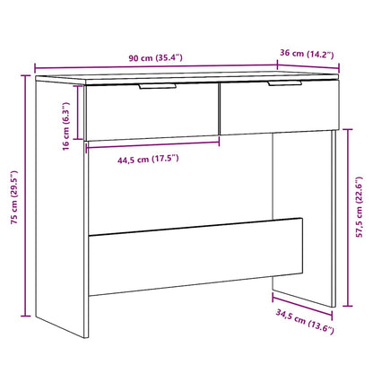 Tavolo Consolle in Legno Vecchio 90x36x75 cm Legno Multistrato | homemem39