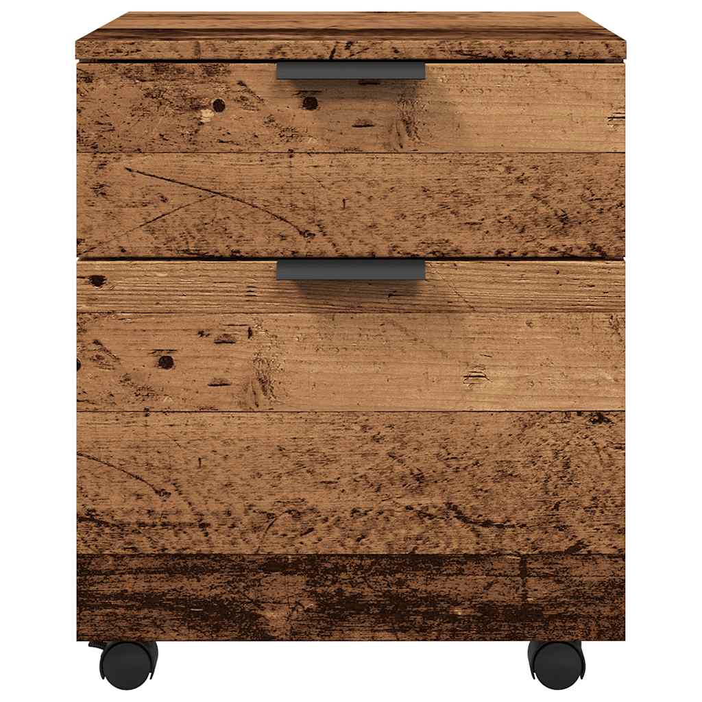 Schedario con Ruote Legno Antico 45x38x54 cm Legno Multistrato - homemem39