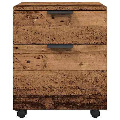Schedario con Ruote Legno Antico 45x38x54 cm Legno Multistrato - homemem39