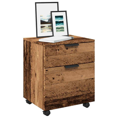 Schedario con Ruote Legno Antico 45x38x54 cm Legno Multistrato - homemem39