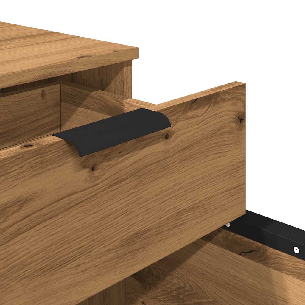 Schedario con Ruote Rovere 45x38x54 cm Legno Multistrato - homemem39