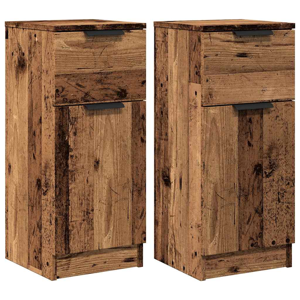 Credenze 2 pz Legno Antico 30x30x70 cm in Legno Multistrato | homemem39