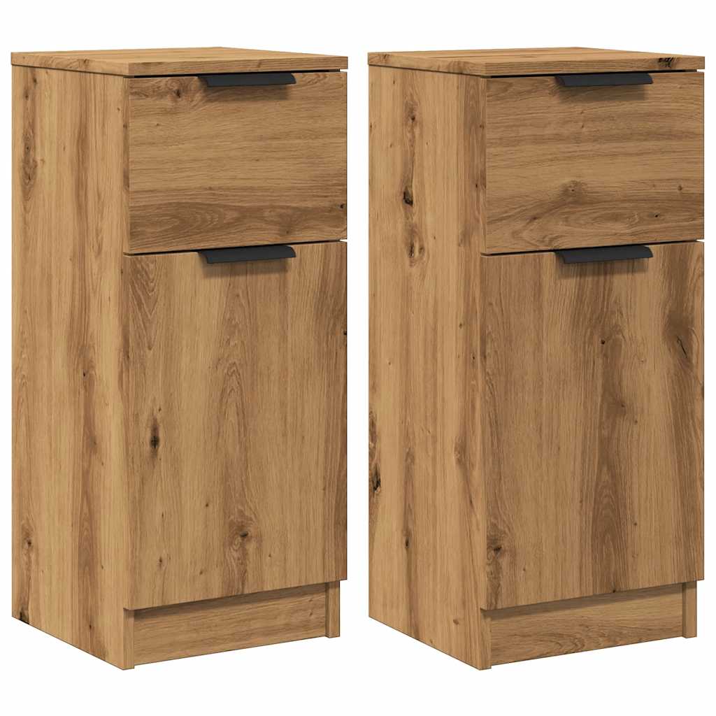 Credenze 2 pz Rovere Artigianale 30x30x70 cm Legno Multistrato | homemem39