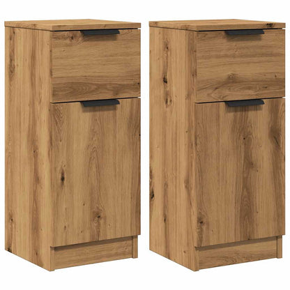 Credenze 2 pz Rovere Artigianale 30x30x70 cm Legno Multistrato | homemem39