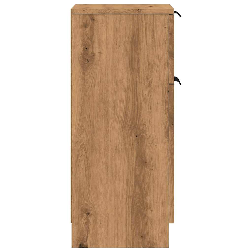 Credenze 2 pz Rovere Artigianale 30x30x70 cm Legno Multistrato | homemem39
