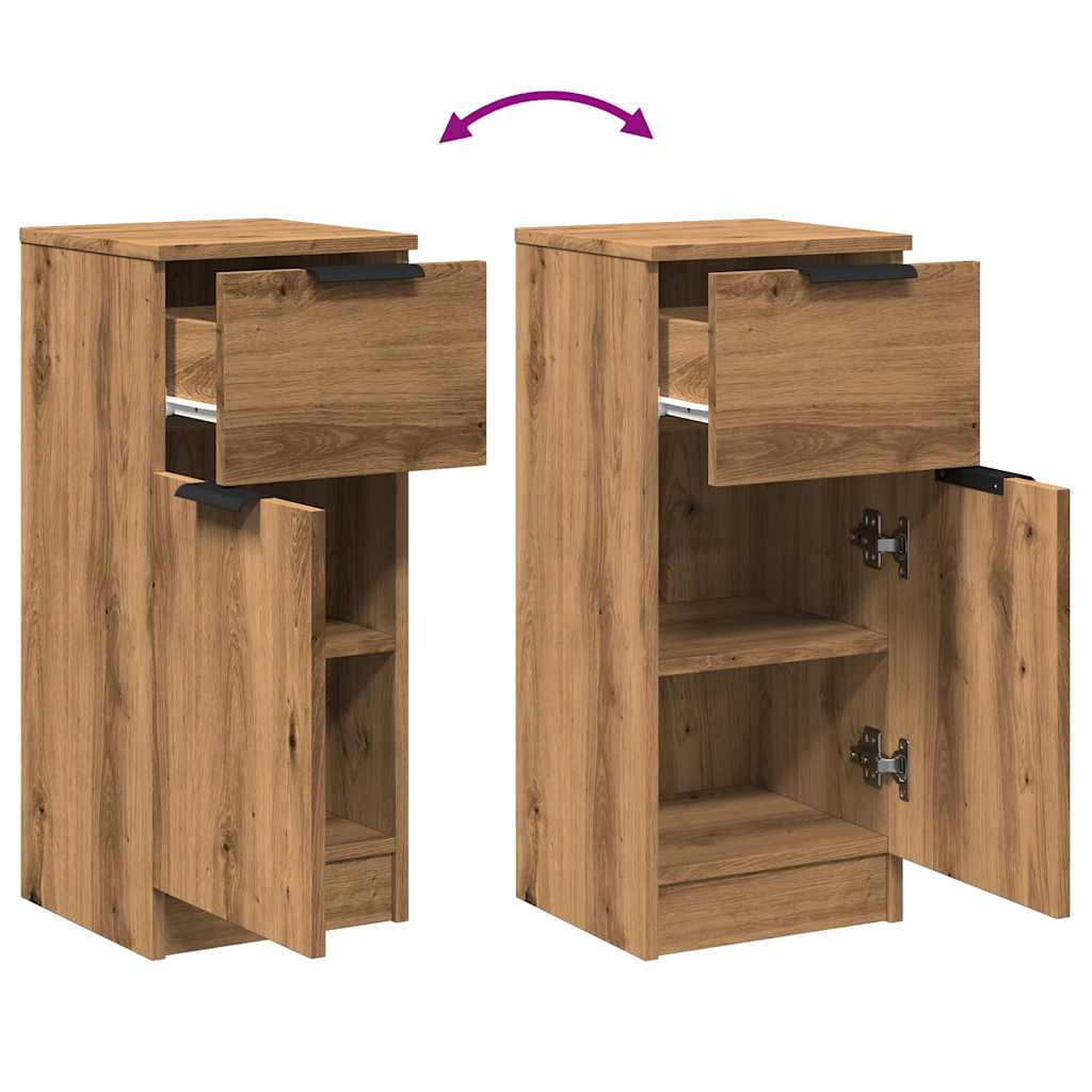 Credenze 2 pz Rovere Artigianale 30x30x70 cm Legno Multistrato | homemem39