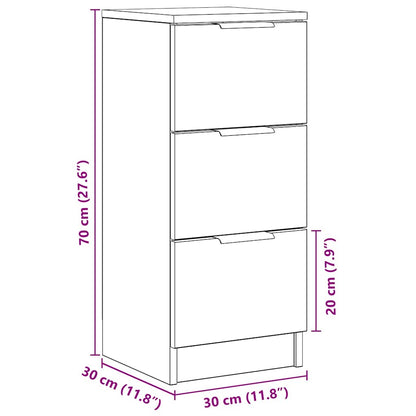 Credenze 2 pz Rovere Artigianale 30x30x70 cm Legno Multistrato - homemem39
