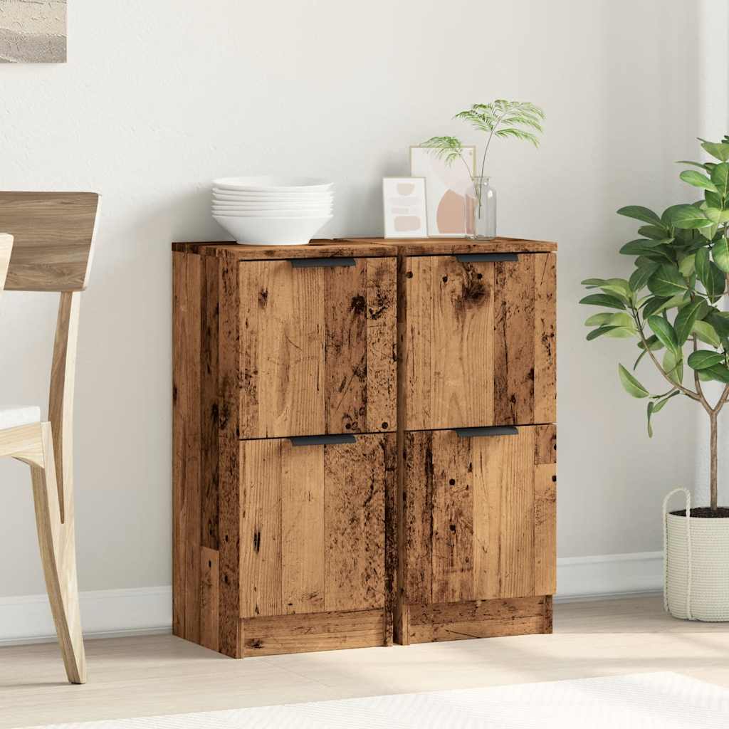Credenze 2 pz Legno Antico 30x30x70 cm in Legno Multistrato | homemem39
