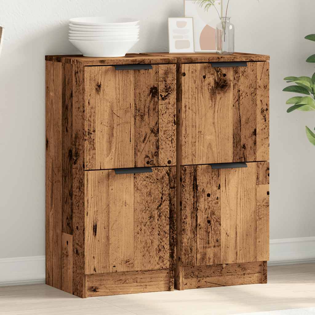 Credenze 2 pz Legno Antico 30x30x70 cm in Legno Multistrato | homemem39