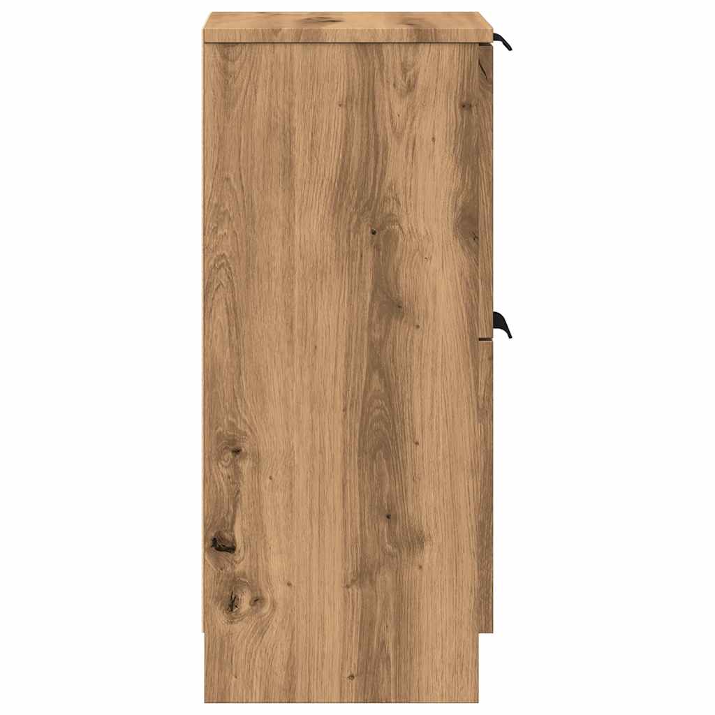 Credenze 2 pz Rovere Artigianale 30x30x70 cm Legno Multistrato - homemem39