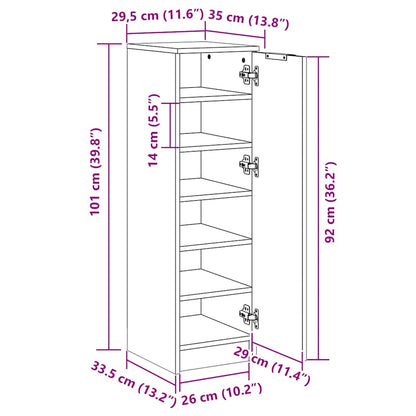 Scarpiera Legno Antico 29,5x35x100,5 cm in Truciolato - homemem39