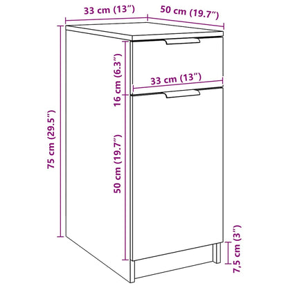 Scrivania Rovere Artigianale 34x36x50 cm in Legno Multistrato