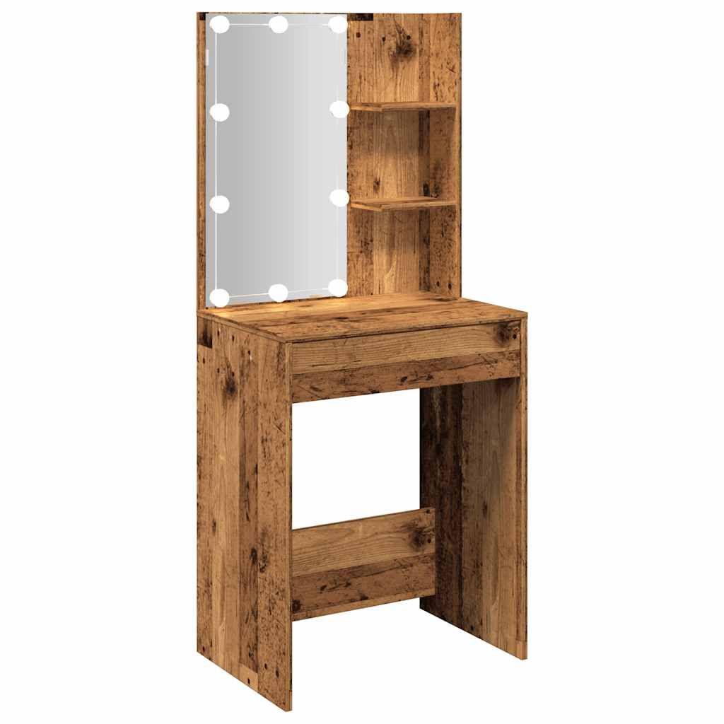 Toeletta con LED Legno Antico 60x40x140 cm | homemem39