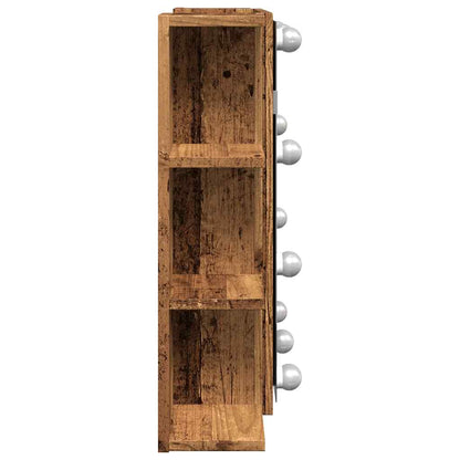 Mobile a Specchio con LED Legno Antico 70x16,5x60 cm | homemem39