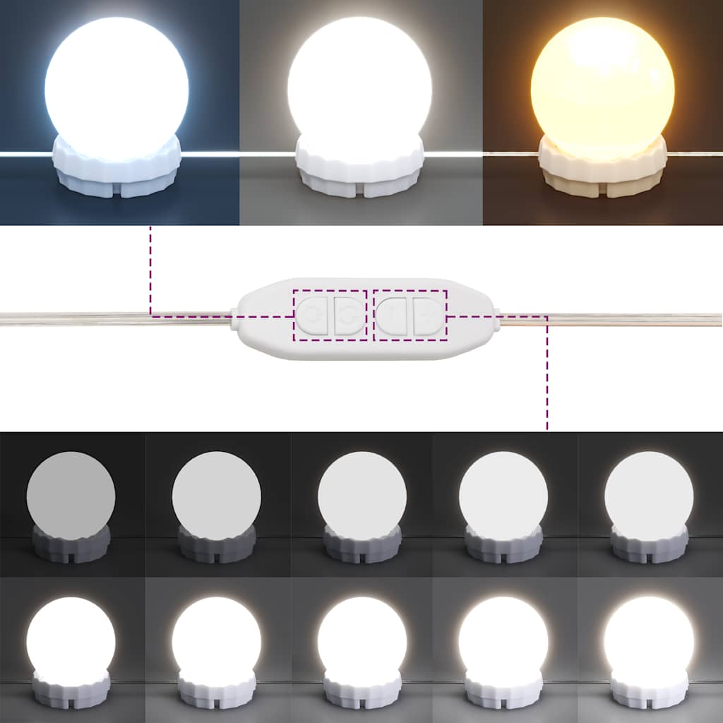 Mobile a Specchio con LED Rovere Artigianale 70x16,5x60 cm | homemem39