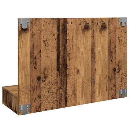 Mobile a Specchio con LED Legno Antico 90x31,5x62 cm