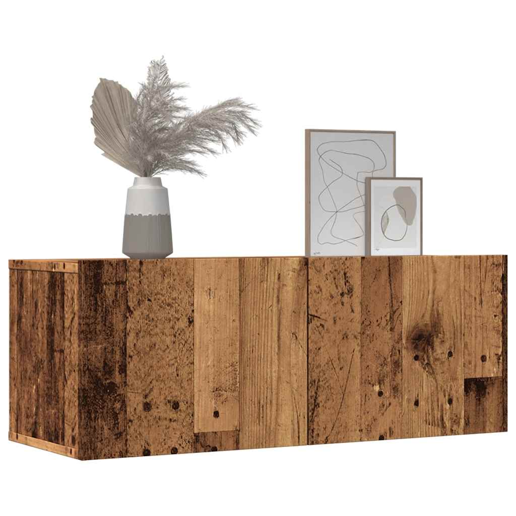 Mobili TV a Parete 2pz Legno Antico 80x30x30 cm - homemem39