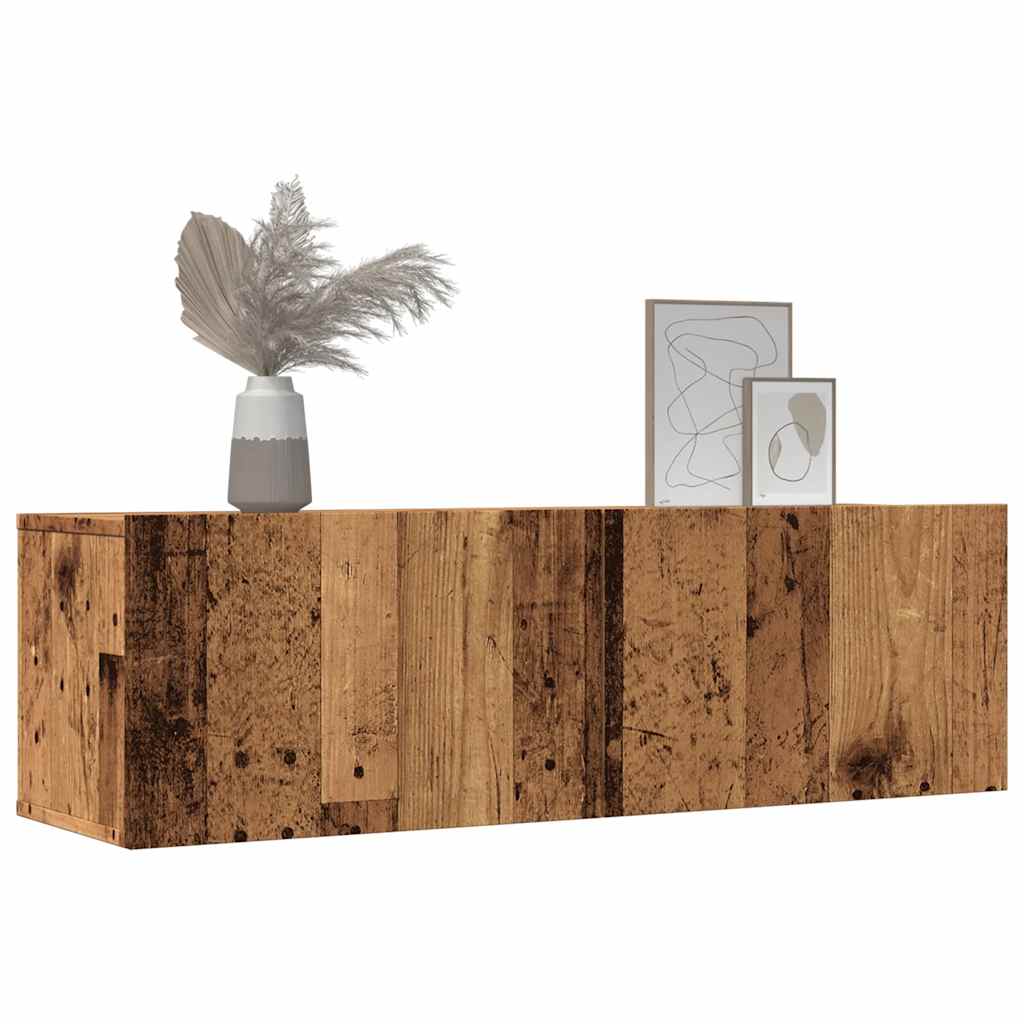 Mobili TV a Parete 2pz Legno Antico 100x30x30 cm - homemem39