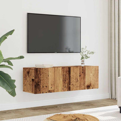 Mobili TV a Parete 2pz Legno Antico 100x30x30 cm - homemem39