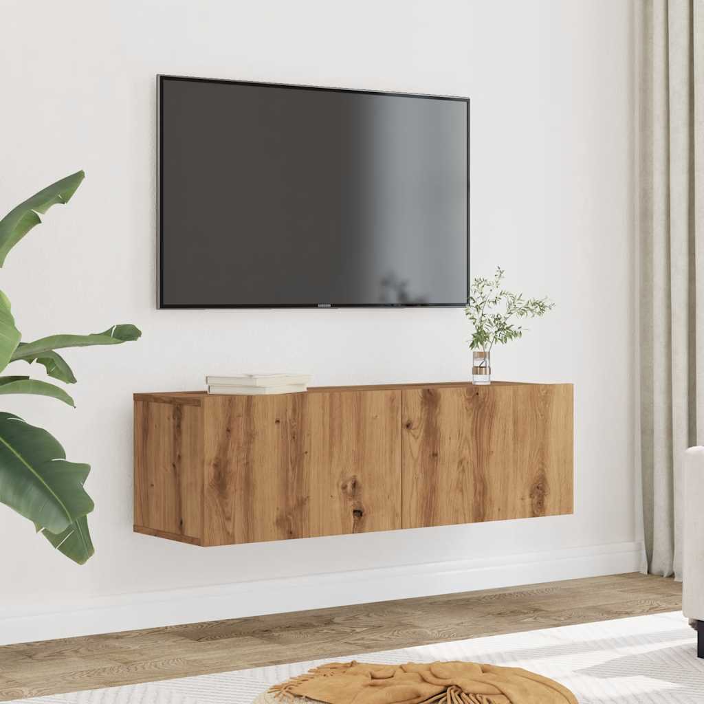 Mobili TV a Parete 2pz Rovere Artigianale 100x30x30 cm - homemem39