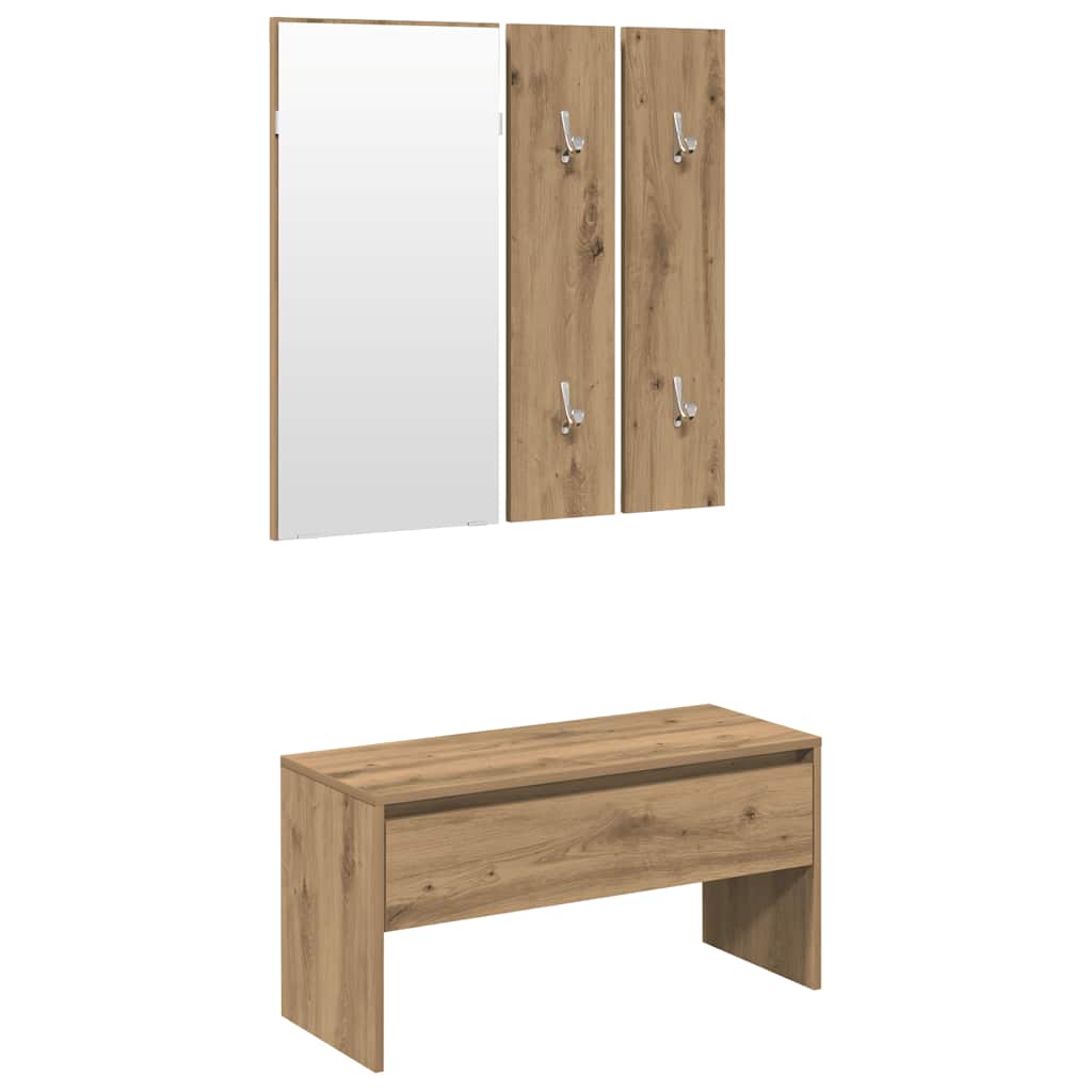 Set di Mobili da Corridoio Rovere Artigianale Legno Multistrato | homemem39