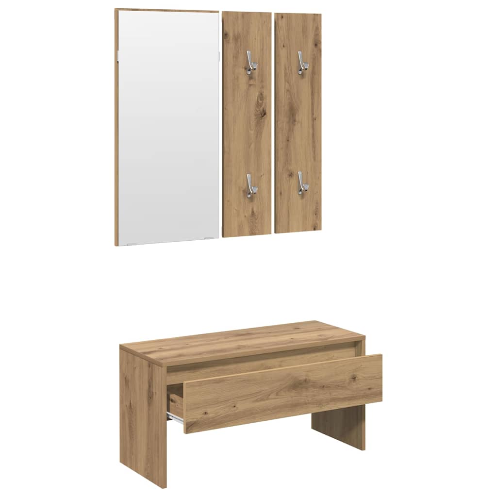 Set di Mobili da Corridoio Rovere Artigianale Legno Multistrato