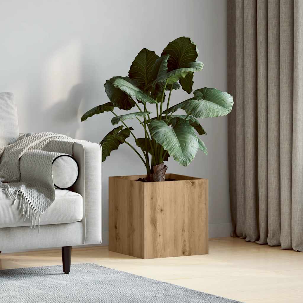 Fioriera Rovere Artigianale 40x40x40 cm in Legno Multistrato - homemem39