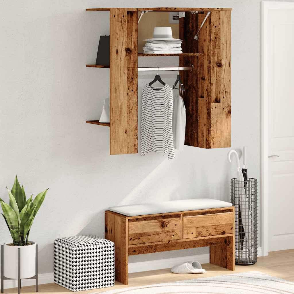 Scaffale Ingresso Legno Antico 97,5x37x99 cm Legno Multistrato - homemem39