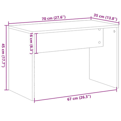 Sgabello da Toeletta Legno Vecchio 70x35x45cm Legno Multistrato | homemem39