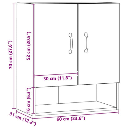 Armadietto a Muro Rovere Artigianale 60x31x70 cm in Truciolato | homemem39