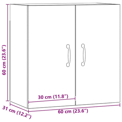 Armadietto a Muro Rovere Artigianale 60x31x60 cm in Truciolato